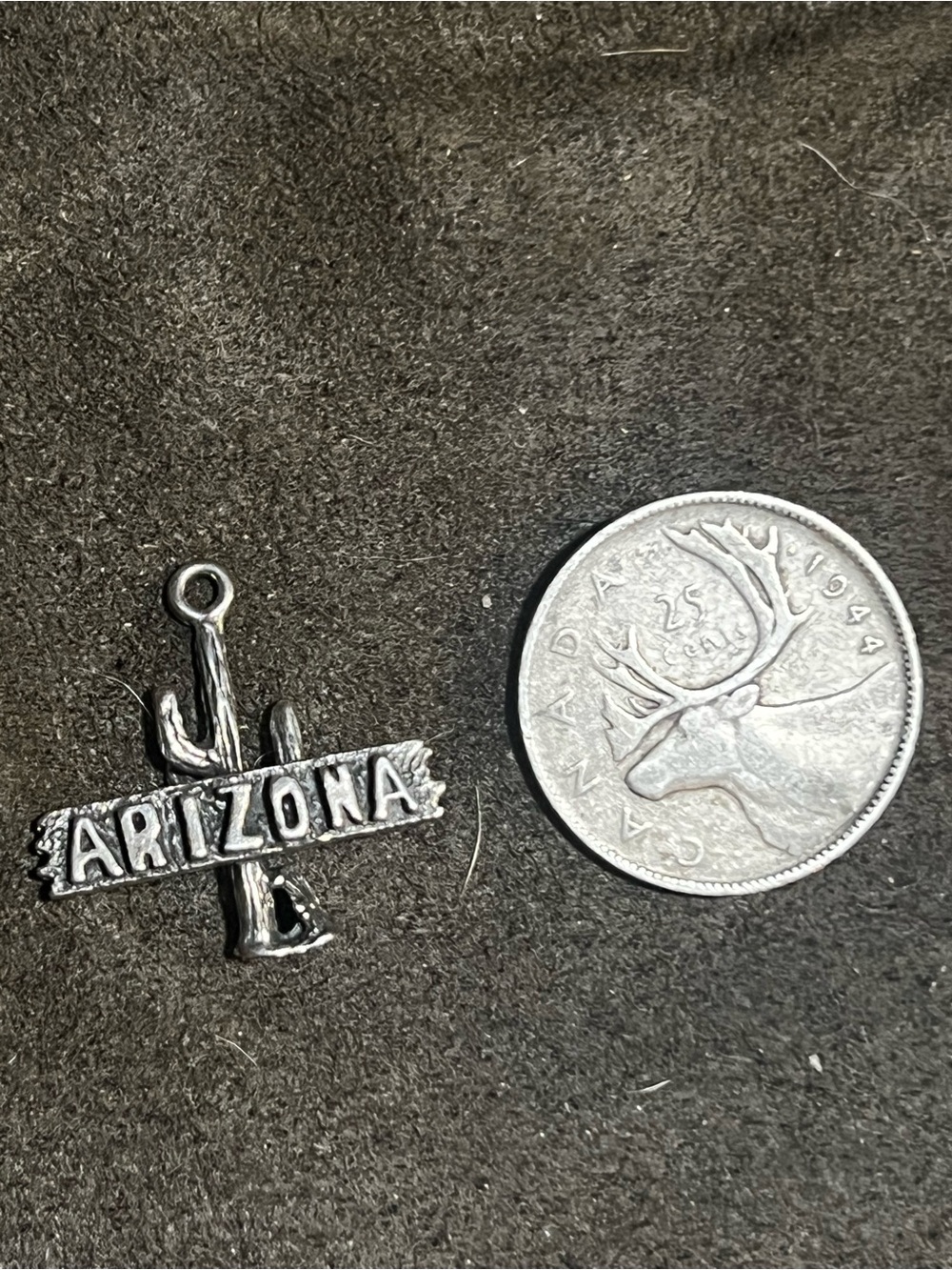 Vintage Arizona Cactus sterling silver Charm Pendant -